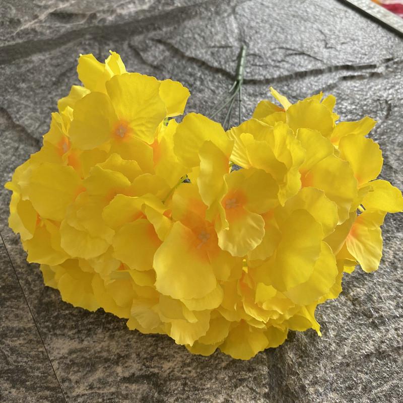 Realistic 5 Head Hydrangea Artificial Silk Flower For Wedding Party Decor Home