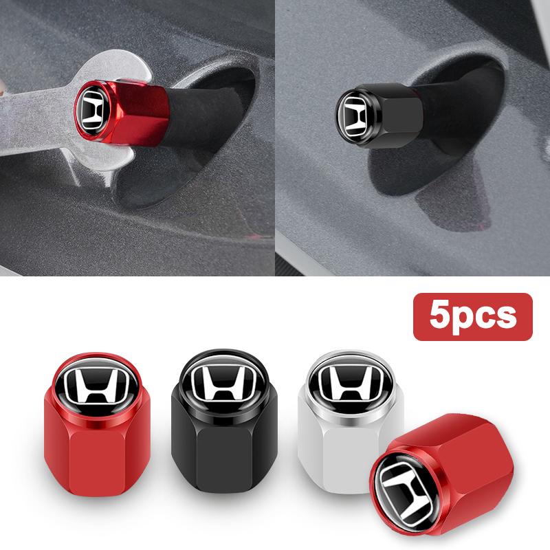 5PCS Car Wheel Tire Valve Caps Tyre Stem Cover Protect For Honda Civic Accord Fit CRV Jazz Odyssey Prelude Insight Legend Stream BF7