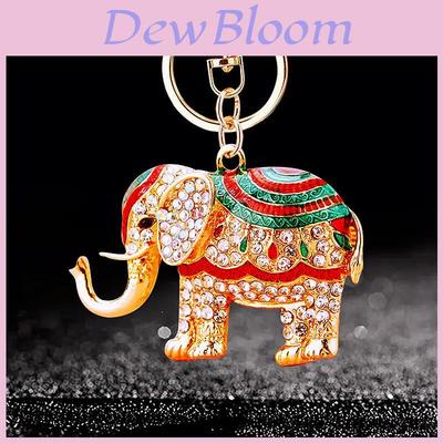 Adorable Elephant Metal Keychain With Sparkling Rhinestones Perfect For Gifts And Accessories