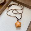 Pendant Wood Clavicle Chain Bohemian Style Couple Friends Choker Wooden Star Moon Necklace  Holiday