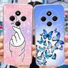 For Xiaomi Redmi 14C Case Cute Cat Butterfly Painted Cover Clear Silicone Soft TPU Phone Case For Xiaomi Redmi 14C Redmi14C Bags