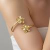 Metall-Blumen-Manschettenarmband Emaille-Glasur Handwerk Spiral-Armband Floral Offene Manschette Armreif Damen