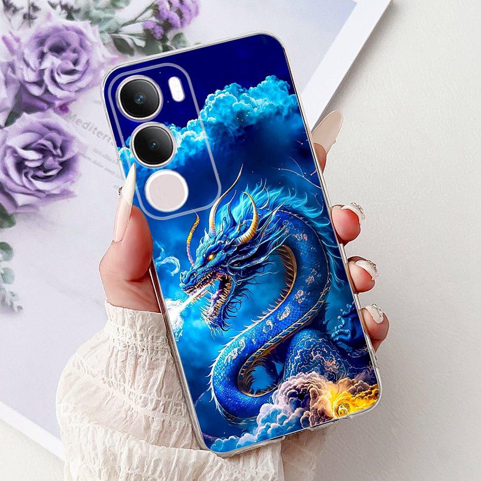 For Vivo Y19S V2419 Cool Dragon Tiger Painting Phone Case For Vivo Y19s Y 19S 4G Soft Silicone TPU Cases