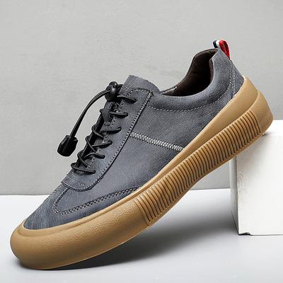 New Mens Sneakers Fashion Men Casual Loafers Genuine Leather Shoes Outdoor Lace-up Breathable Leisure Skateboard Men's Loafers