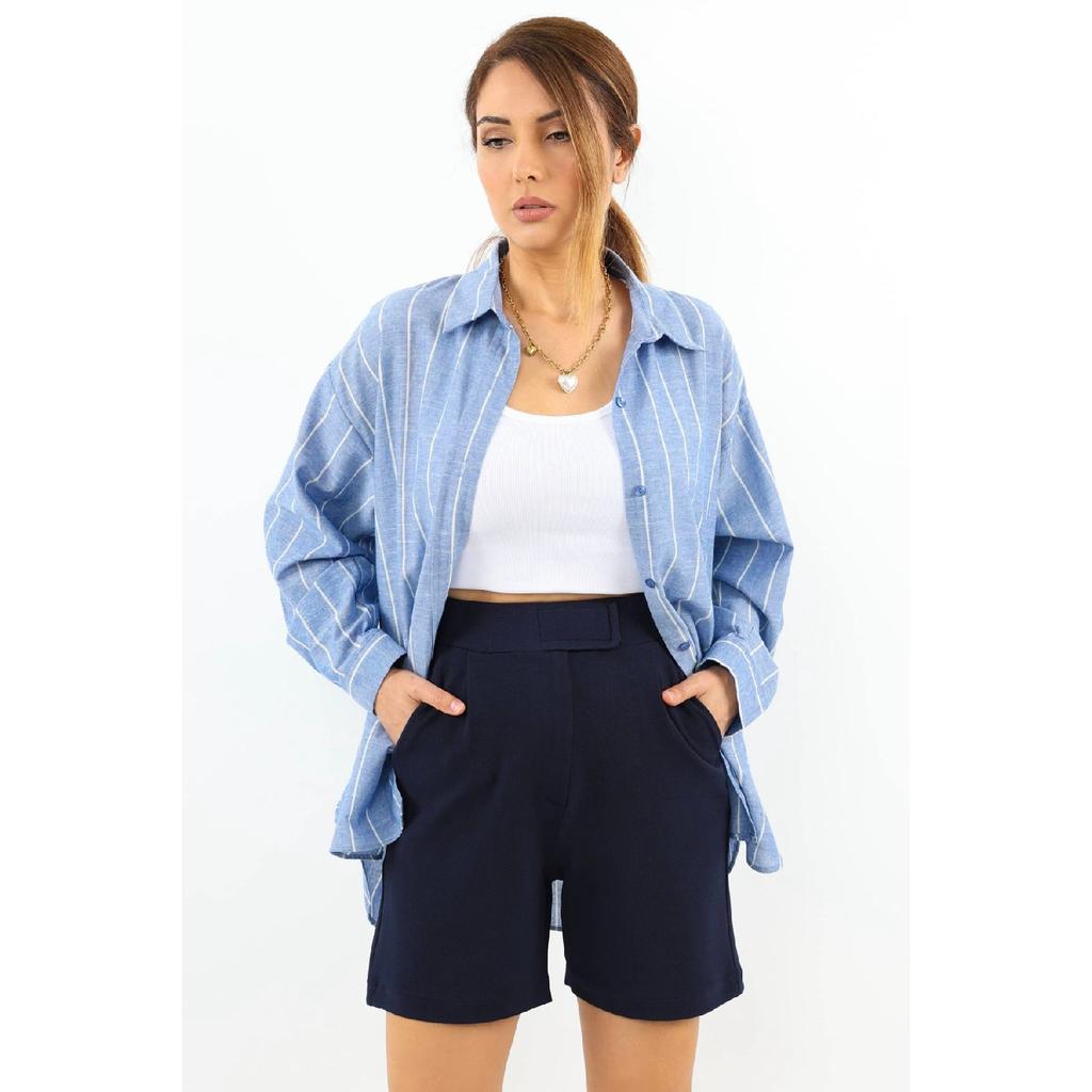 Line Damen-Lycra-Shorts mit Klettverschluss in Schwarz