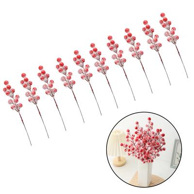 Christmas Ornament Supplies Bouquet Red Christmas Decoration Lifelike Design Versatile Use Beautiful Packaging