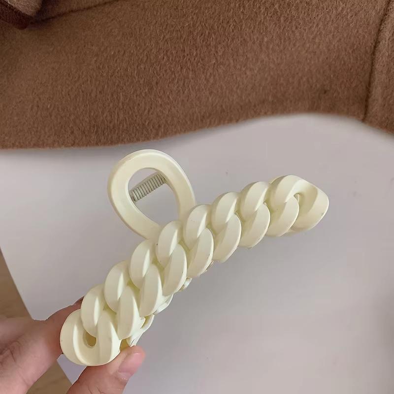 Frosted Chain Large Hair Clip for Women Elegant Shark Clip Hair Claw Fashion Girl Hair Clamp