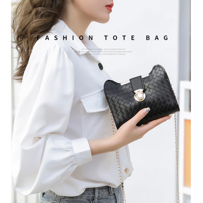 Fashion Pu Leather Mobile Phone Bag For Girls Casual Solid Color Chain Shoulder Bag For Women Gifts