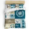 Lighthouse Anchor Rudder Nautical Bedding Set 3pcs Duvet Cover Pillowcase Kids Adult Quilt Cover Double Bed Set Home Textile