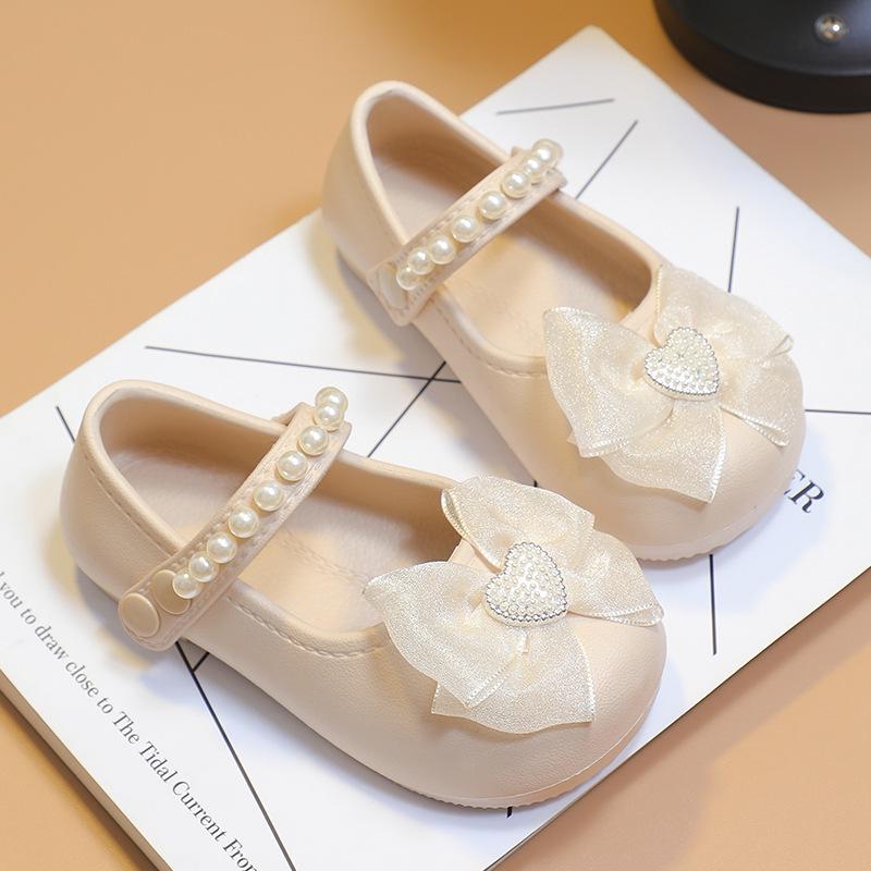 EVA Kız Çocuk 2025 Prenses Babet - İlkbahar, Yaz ve Sonbahar İçin Fiyonk Süslemeli Tek Ayakkabı