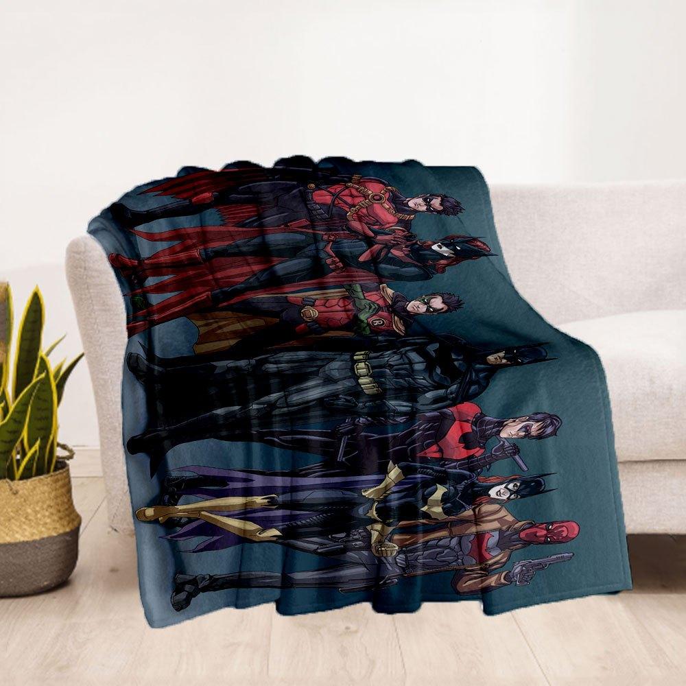 Batman & Robin Team Up: The Ultimate Dynamic Duo!Blanket Flannel Throw Blanket for Sofa, Bed, Travel, Camping, Office, Couch, Chair