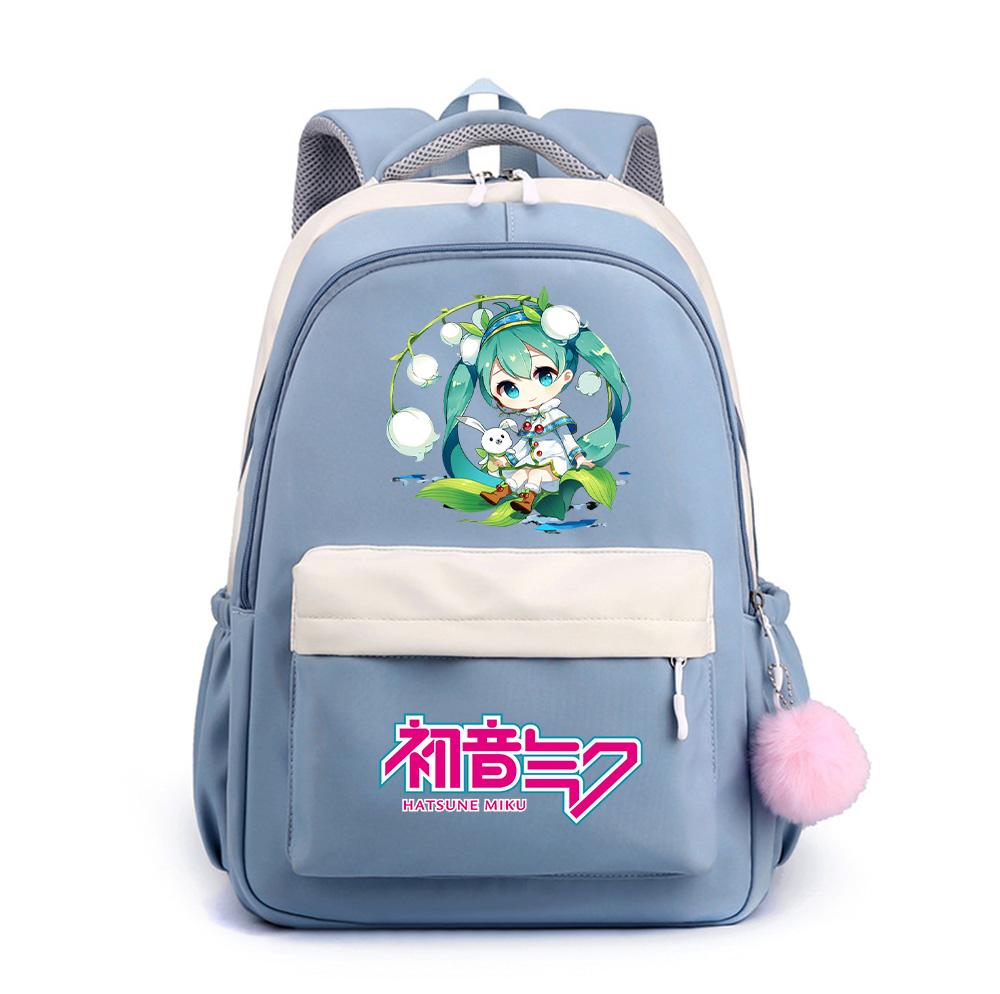 Anime Cartoon Hatsune Miku Printed Large Capacity Waterproof Backpack for Teenger Student Girl Boy Schoolbag Bookbag Kid Gift Travel Bag