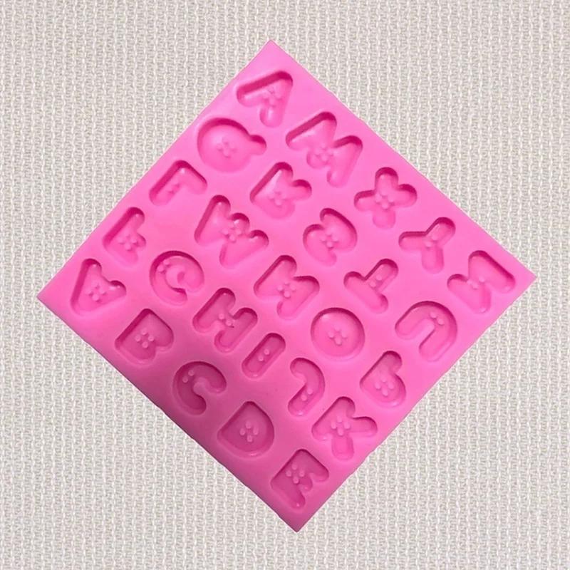 Letter Mold  Button Decoration Mat Cake Mold Bakeware Baking Alphabet Fondant Silicone Mold  Decoration Tools
