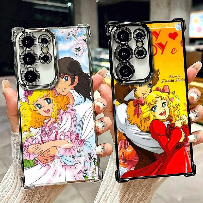 Süßes 90er Jahre Cartoon Beschichtetes Handyhülle Für Samsung Galaxy S24 S25 FE S26 Edge S23 Ultra S22 S21 Plus S20 Anti-Fall Airbag Abdeckung
