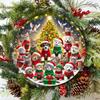 Vintage Round Cat Dog Christmas Wreath Iron Wall Sign 8x8 Inch Home Decor Gift