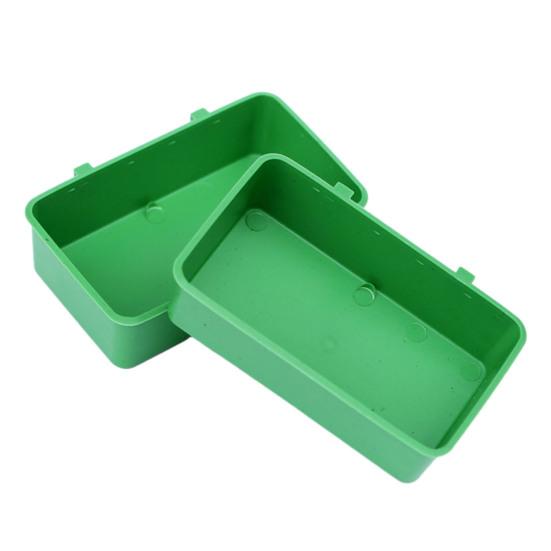 

Коробка для еды для птиц, 2 шт., подвесная коробка для кормления с защитой от брызг, простая в установке коробка для ванны для попугая, аксессуар для клетки для птиц зелёный