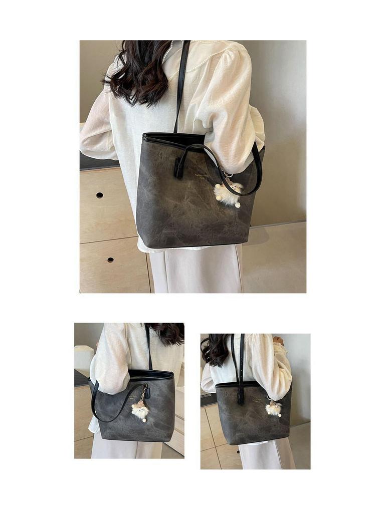 Women's Autumn/Winter Large Capacity Zipper Tote and Shoulder Bag