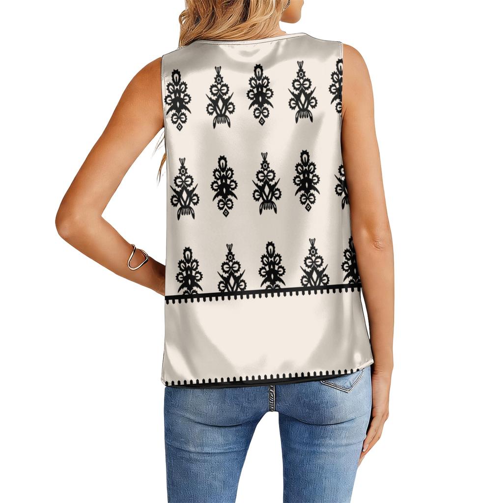 Women's Fashionable Casual Retro Striped Print Tank Top