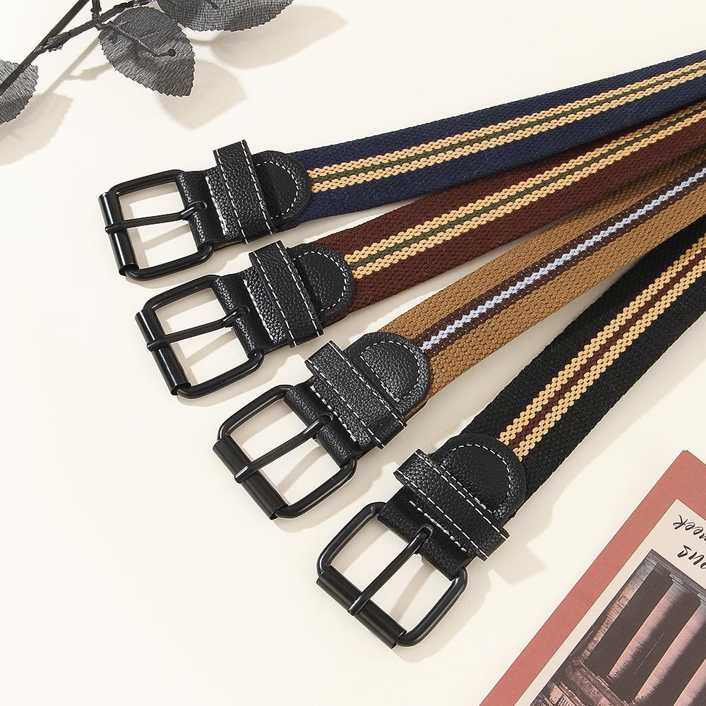 Cintura intrecciata in pelle rétro da uomo con fibbia a spilla singola - Casual, Versatile per pantaloni della tuta