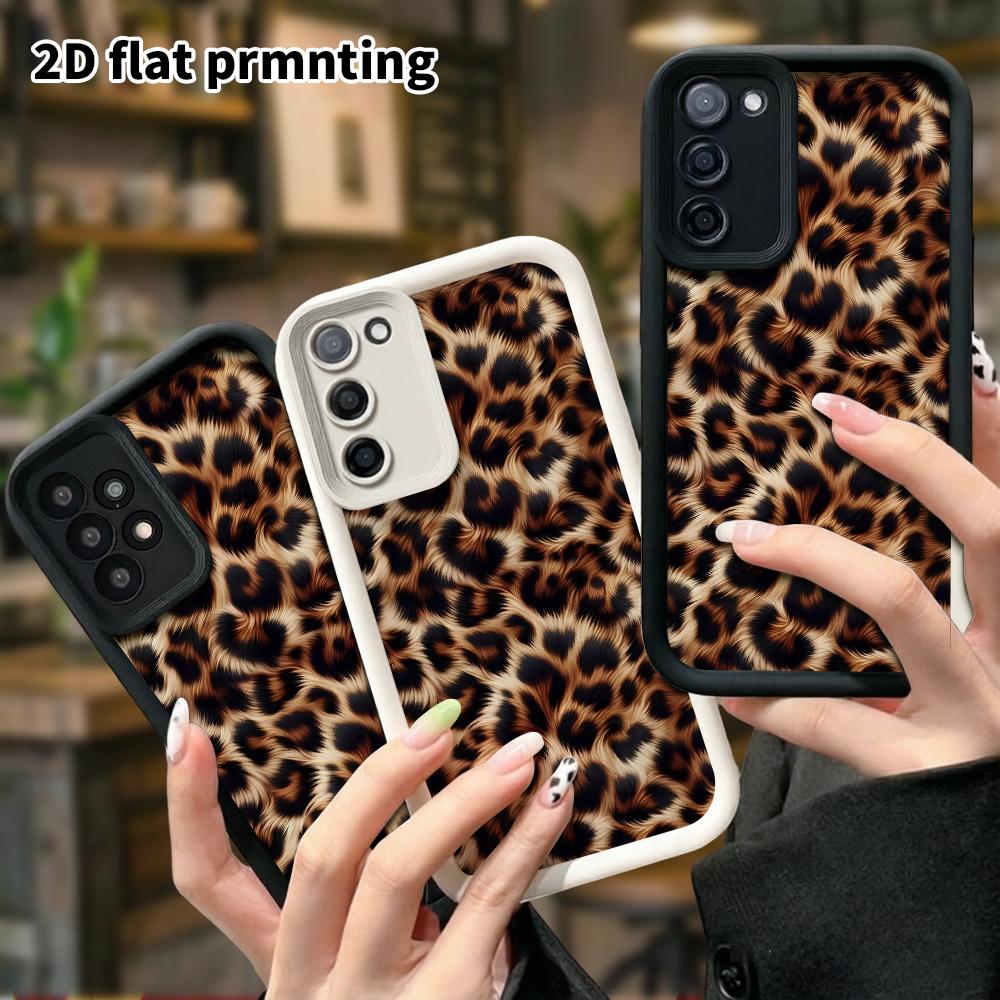 Phone Case: 2D flat, suitable for Samsung Galaxy A34 A35 M05 M06 S20 S22 S21 FE Plus 5G protective case, long-haired leopard print, perfect Christmas