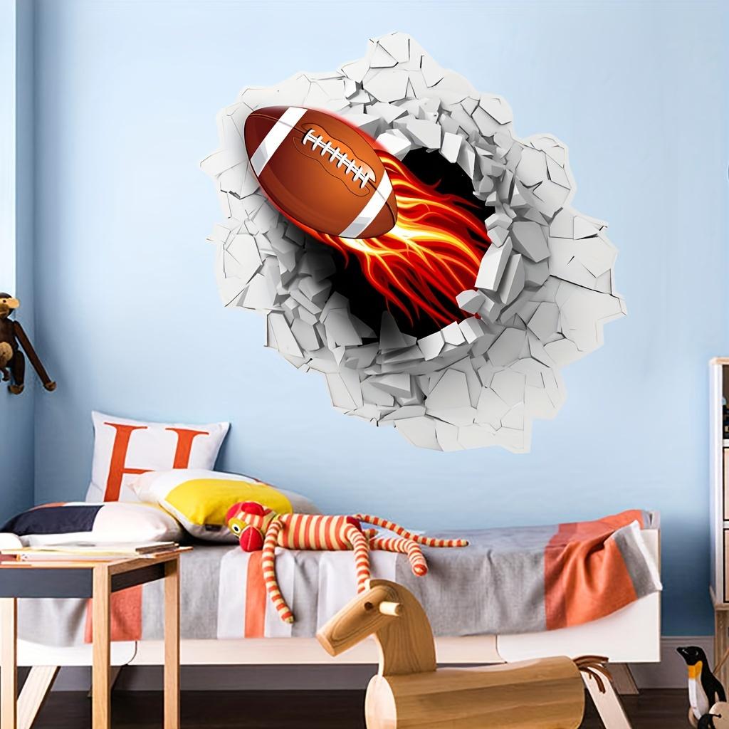2pcs of 15.6*15.6in Poster Creative Super Bowl Football Self-adhesive Paper Room Study Decoration Bar Decoration PVC Material