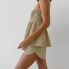 Summer Y2K Shorts Set Sexy Khaki Strapless Top High Waisted Wide Leg Shorts Set for Women's Summer Elegant Casual 2 Piece Sets