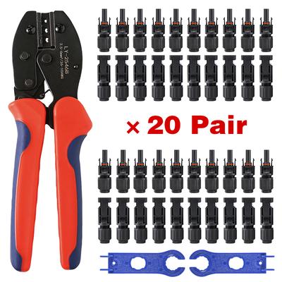 Kostenloser Versand 10/20/50 Paar Solarstecker 1000V30A Solarpanel-Verzweigungs-PV-Stecker Verbindungs-Werkzeug Crimpzange