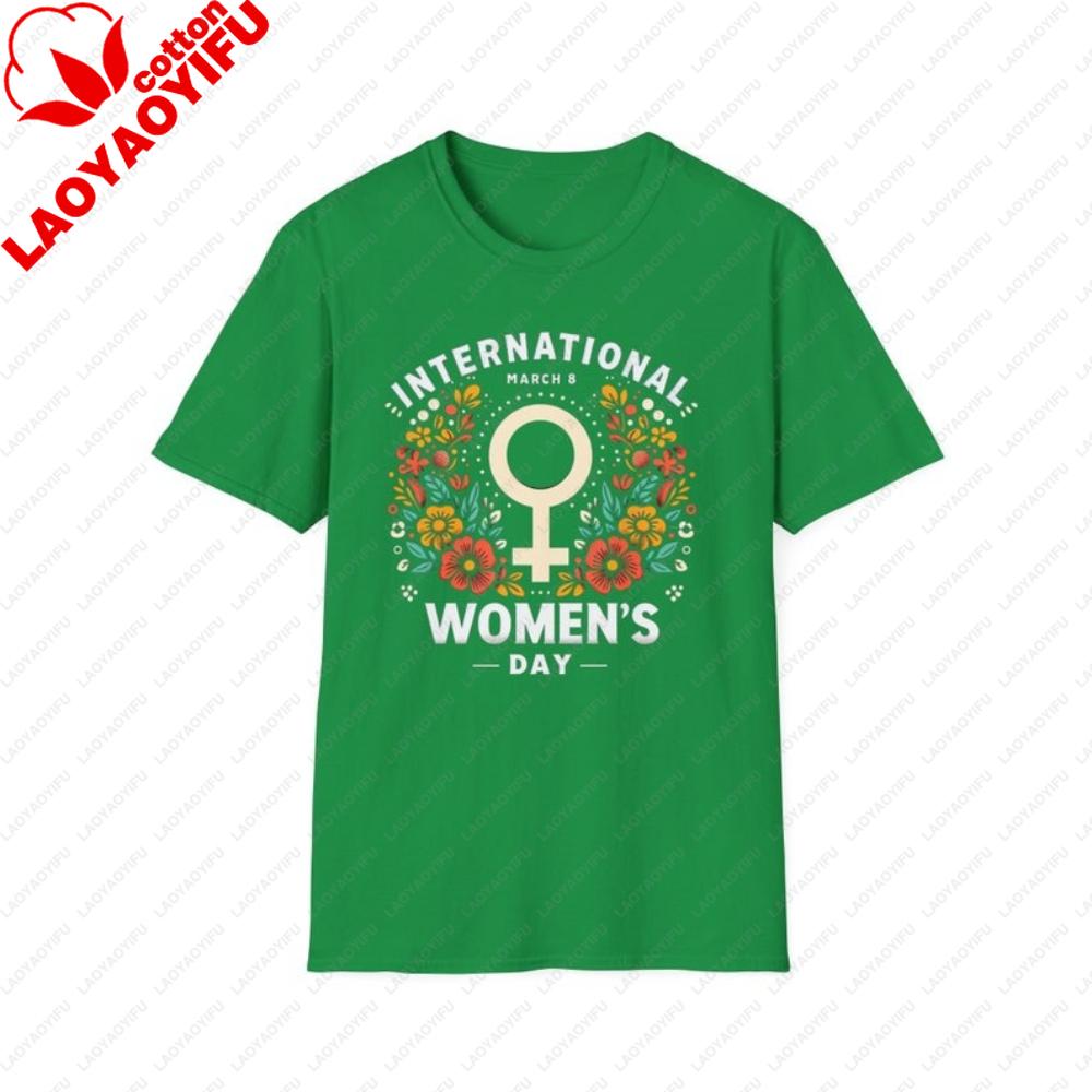 

International Womens Day Shirt March 8th Group Clothing Women Festival Costumes Modern and Trendy Casual Daily Life Cotton Tops S