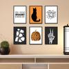 Halloween Pumpkin Black Cat Ghost Thriller Poster Print Fall Art Wall Abstract Skeleton Quote Canvas Painting Room Home Decor