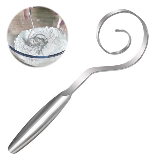 Nahtloser Teigschläger Edelstahl Dänischer Teigschläger für Sauerteig Pizza Gebäck Effizientes Mischen Ergonomischer Griff Spülmaschinenfest Brotschläger