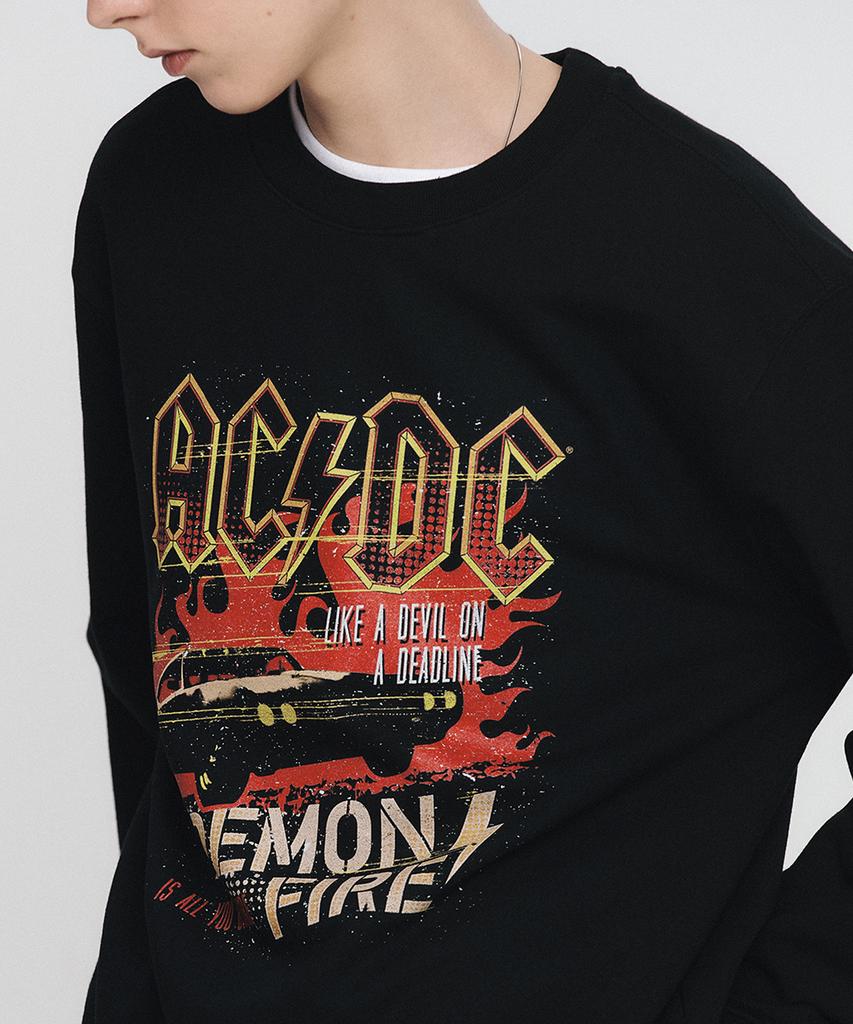 Beulabado Acdc Demon Fire Sweatshirt Bk (Brent2325)