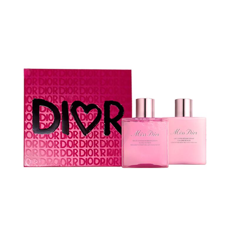 DIOR Лимитированная подарочная коробка к Китайскому Дню Святого Валентина Miss Flower Sweetheart Уход за телом Успокаивающий аромат Цветочный Роскошный Романтичный аромат 175 мл + 175 мл розового золота