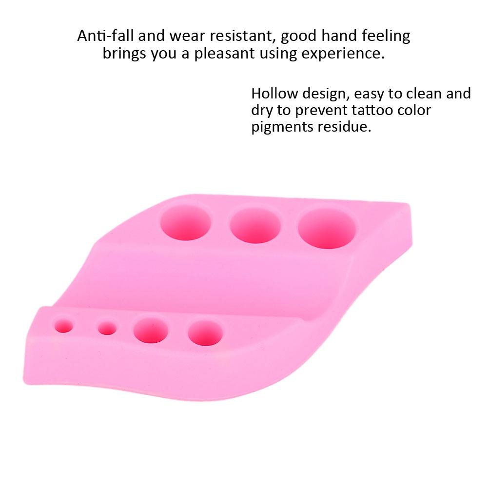 Multi functional Silicone Microblading Pen Rack Tattoo Ink Pigment Cup Holder Stand Pink