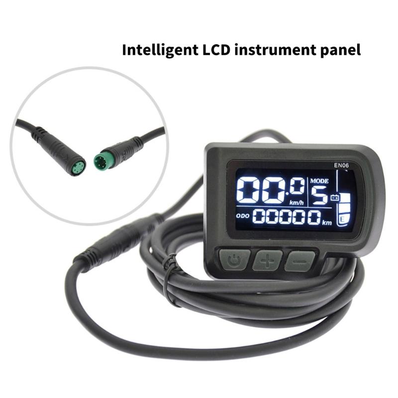 Waterproof Electric Bike LCD Display Meter EN06 for 22.2mm Handlebars USB Power Speed Functionality with Cable Cord