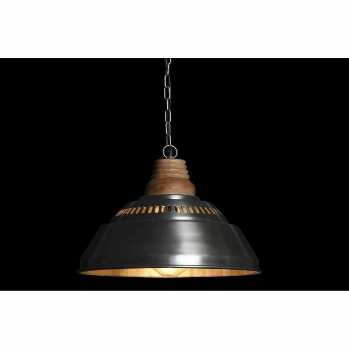 Suspension - Fer et bois de manguier - 50W - 43x43x31 cm