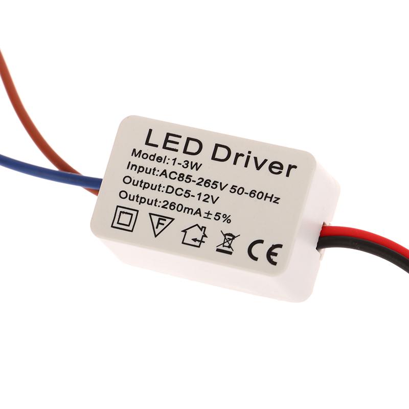 1ks LED ovladač 260Ma 1-3W LED napájecí zdroj Adaptace AC 85V-265V na DC 5-12V LED světla Ovladač pro napájení LED měniče