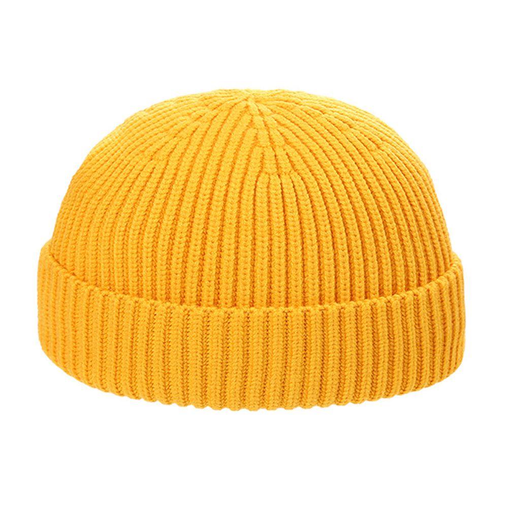 Hat Melon Hat Hip Hop Korean Style Beanie Hats Knitted Brimless Hat Men Docker Cap Women Skullcap жёлтый