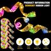 Christmas Ribbon Fairy Light Christmas Decoration DIY Bows String Light Tree Ornaments for Home 2025 Xmas Decor New Year Navidad