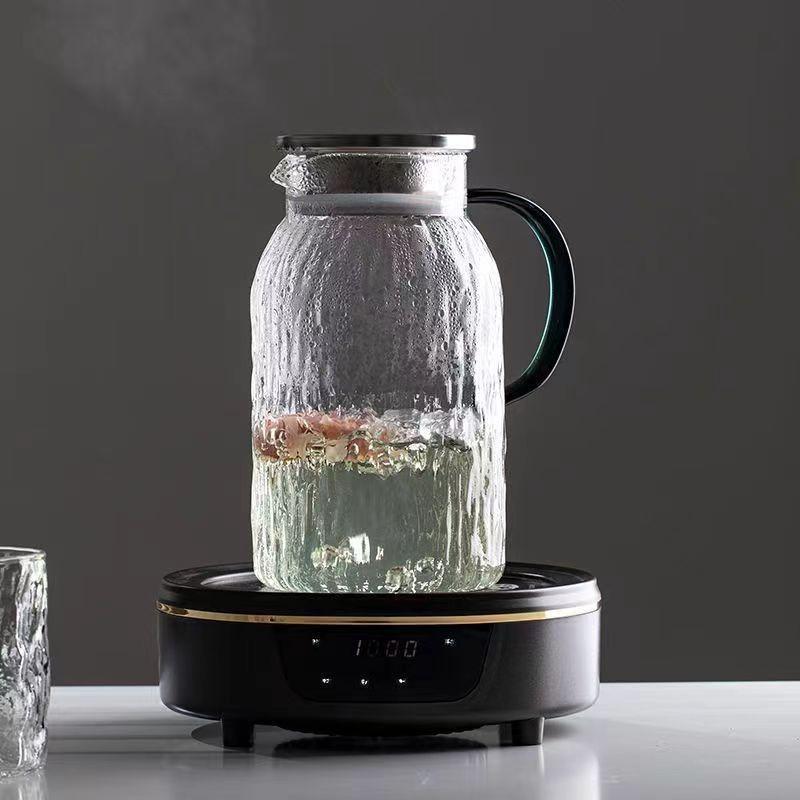 Kaltwasserkessel Hochtemperaturbeständig Baum Muster Haushalt Kaltwasserkessel Tasse Große Kapazität Wohnzimmer Glaskessel Teekanne