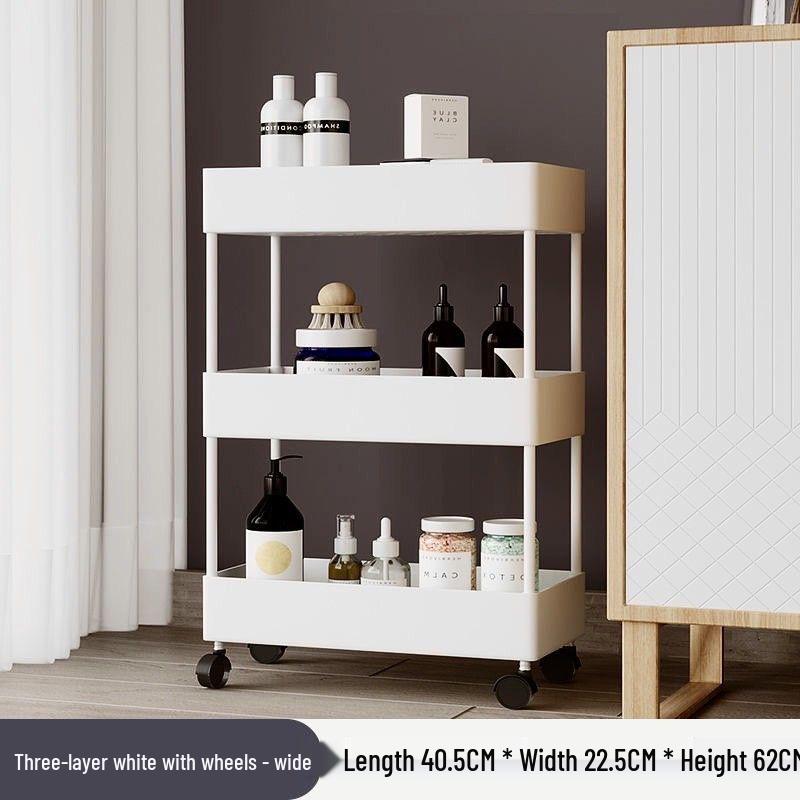 Compact Movable Multi-Layer Storage Rack for Snacks - Simple Floor-Standing Home Shelf