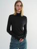 PAUL&ALICE High-Neck Wool Shirred Tee / 5 Colors