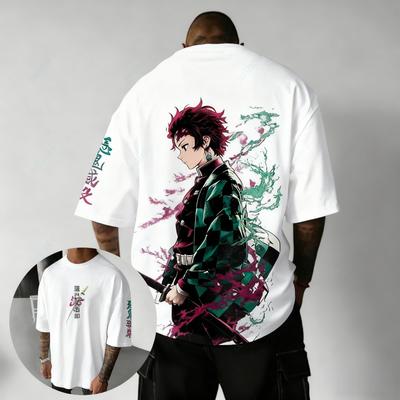 Demon Slayer Schwert Holzkohle Jiro Muster T-Shirt für Herren Harajuku Stil Manga-Enthusiasten Y2K Unisex T-Shirt