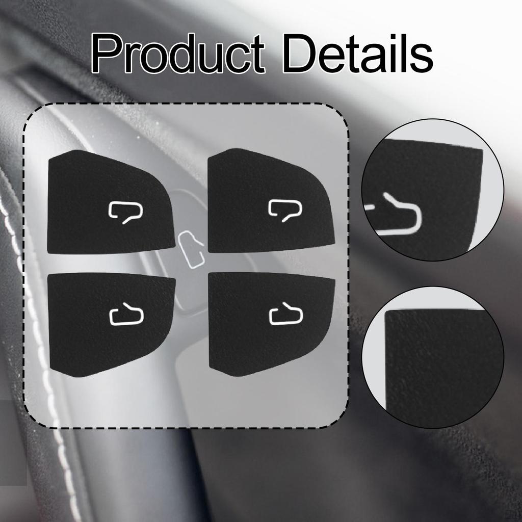 4 Pieces Car Door Switch Button Stickers Covers Interior Decoration Premium Replacement