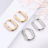 Fashion Gold Color Geometric U-Shape Hoop Earrings For Women Men Punk Hip-Hop Metal Round Circle Earring Party Jewelry Wholesale