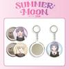 ILLIT "SUNNER MOON" Cartoon Mirror Keychain Tinplate Badge Gift