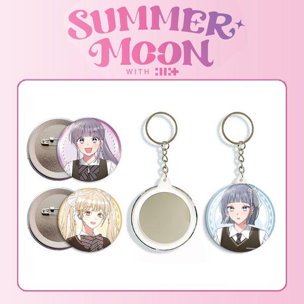 ILLIT "SUNNER MOON" Cartoon Mirror Keychain Tinplate Badge Gift