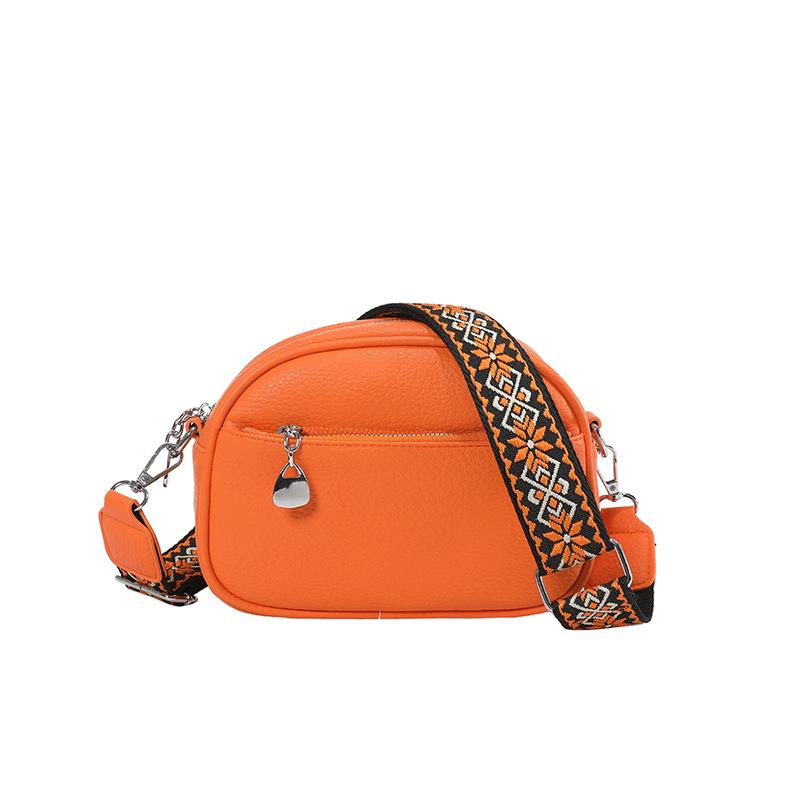 

Женская маленькая сумка Женская 2025 лето новая универсальная наплечная сумка-мессенджер ретро мода текстурированная сумка-седло оранжевый
