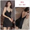 Sweet Smooth Satin Underwear Sexy Deep V Plus Chest Pad Pure Desire Nightdress Robe Loungewear Set