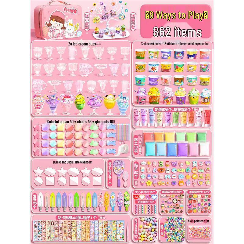 Dollhouse Materials for Role-Play: Real Kitchen Ice Cream Shop & Art Area for Kindergarten