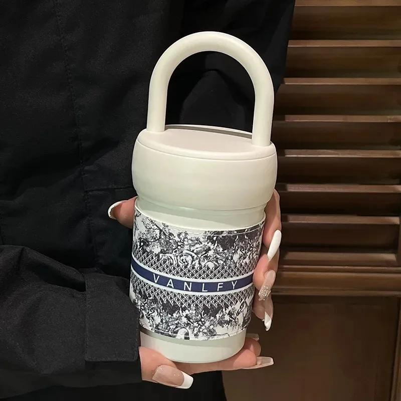 High Appearance Level Stainless Steel Thermos Cup Ins Female Simple Niche High-end Straight Drink Cup Water Cup